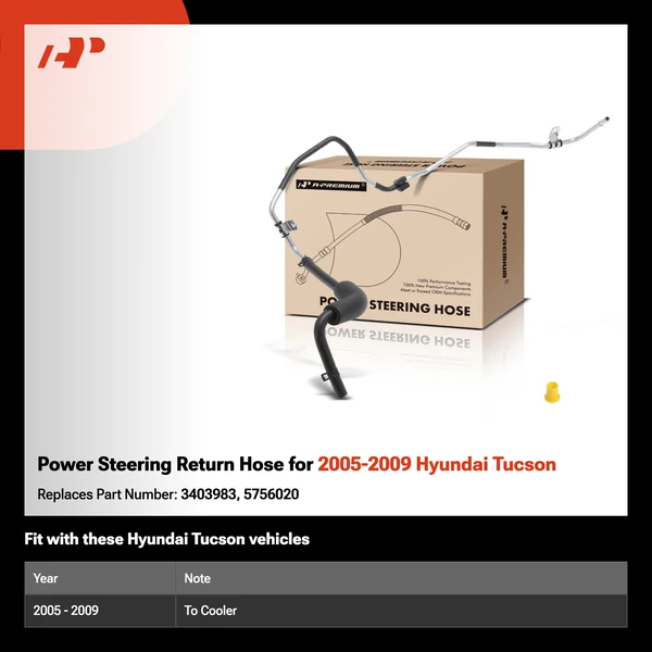 Power Steering Return Hose for 2005-2009 Hyundai Tucson
