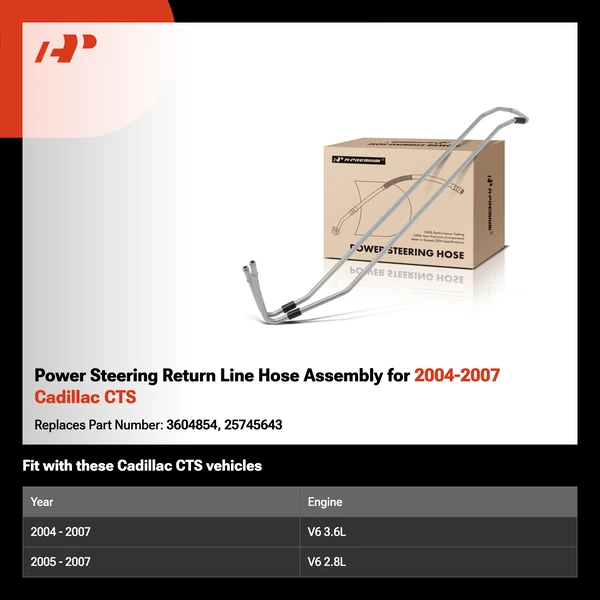 Power Steering Return Line Hose Assembly for 2004-2007 Cadillac CTS