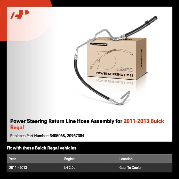 Power Steering Return Line Hose Assembly for 2011-2013 Buick Regal