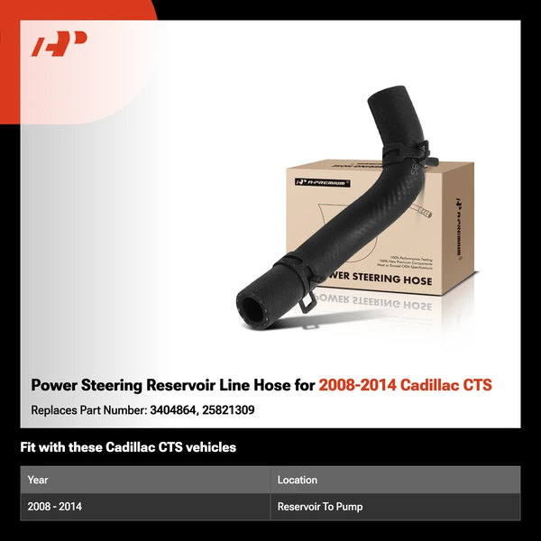 Power Steering Reservoir Line Hose for 2008-2014 Cadillac CTS