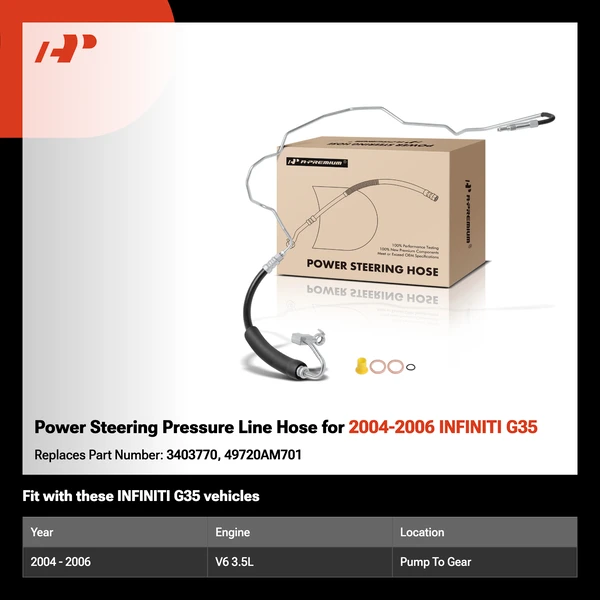 Power Steering Pressure Line Hose for 2004-2006 INFINITI G35