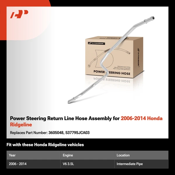 Power Steering Return Line Hose Assembly for 2006-2014 Honda Ridgeline