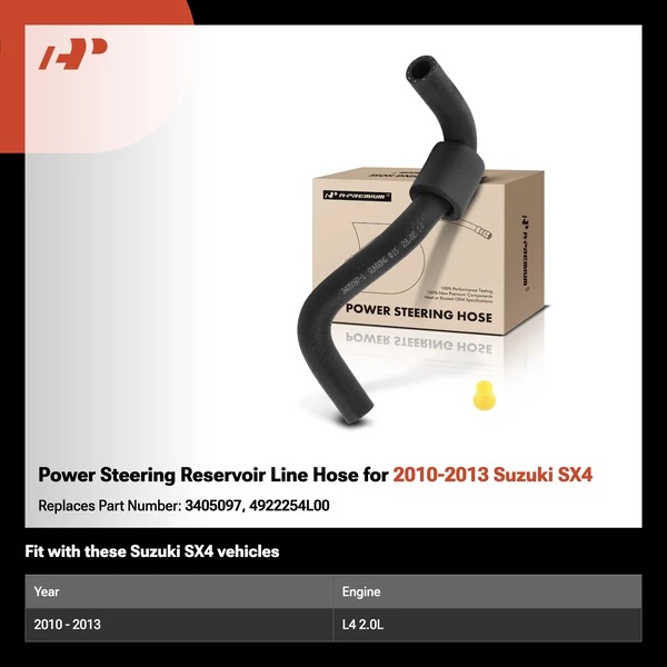 Power Steering Reservoir Line Hose for 2010-2013 Suzuki SX4