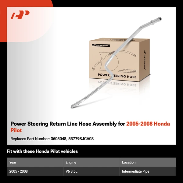 Power Steering Return Line Hose Assembly for 2005-2008 Honda Pilot