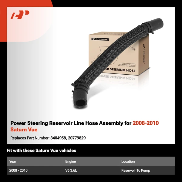 Power Steering Reservoir Line Hose Assembly for 2008-2010 Saturn Vue