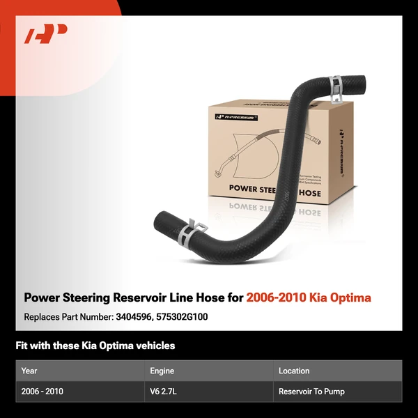 Power Steering Reservoir Line Hose for 2006-2010 Kia Optima