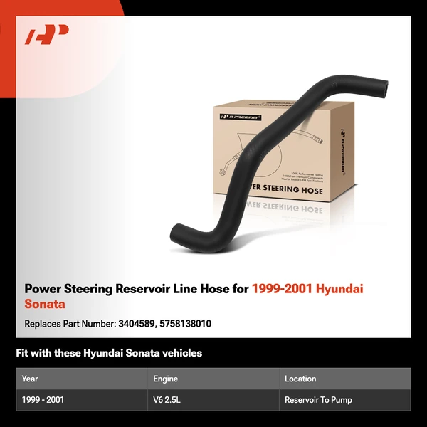 Power Steering Reservoir Line Hose for 1999-2001 Hyundai Sonata