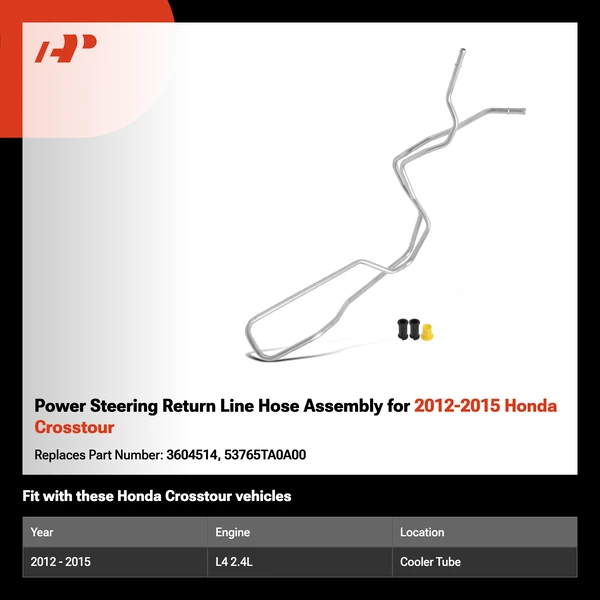 Power Steering Return Line Hose Assembly for 2012-2015 Honda Crosstour