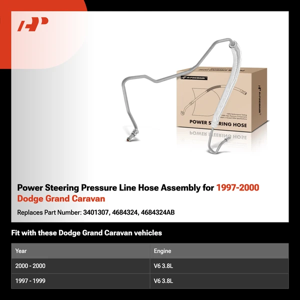 Power Steering Pressure Line Hose Assembly for 1997-2000 Dodge Grand Caravan