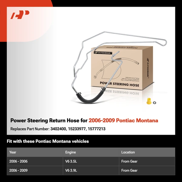 Power Steering Return Hose for 2006-2009 Pontiac Montana