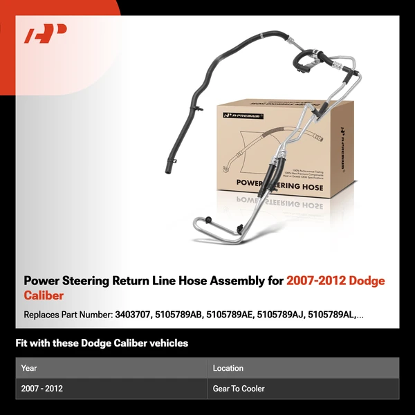 Power Steering Return Line Hose Assembly for 2007-2012 Dodge Caliber