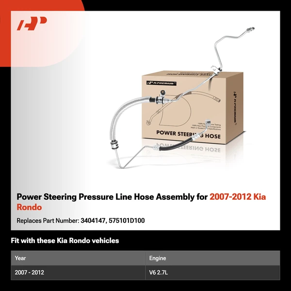 Power Steering Pressure Line Hose Assembly for 2007-2012 Kia Rondo