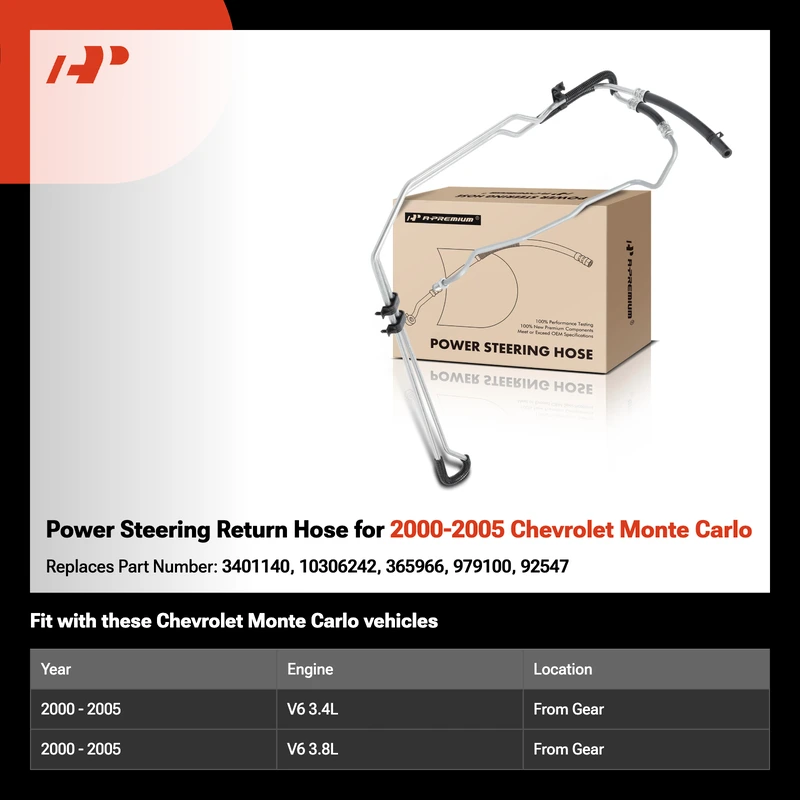 Power Steering Return Hose for 2000-2005 Chevrolet Monte Carlo
