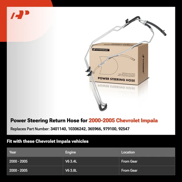 Power Steering Return Hose for 2000-2005 Chevrolet Impala