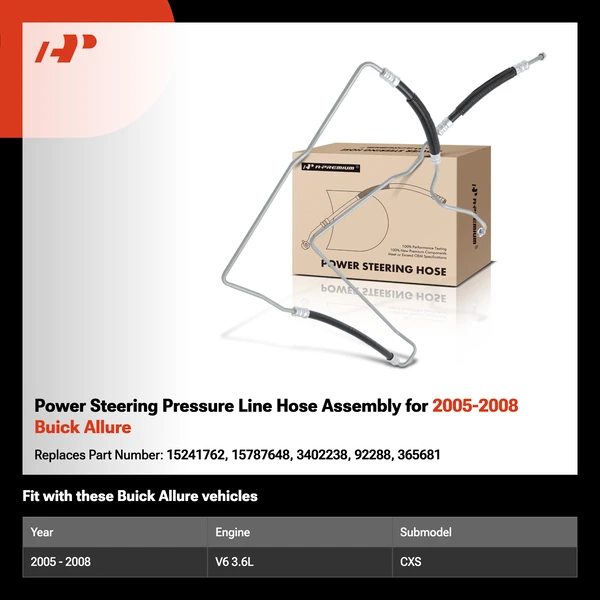Power Steering Pressure Line Hose Assembly for 2005-2008 Buick Allure