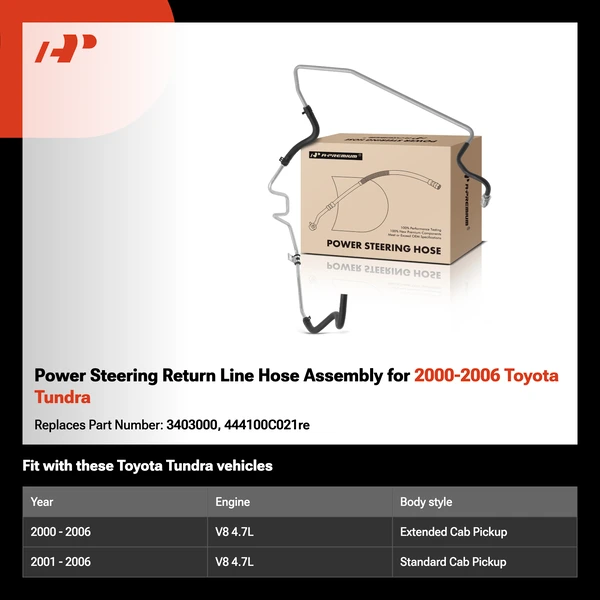 Power Steering Return Line Hose Assembly for 2000-2006 Toyota Tundra