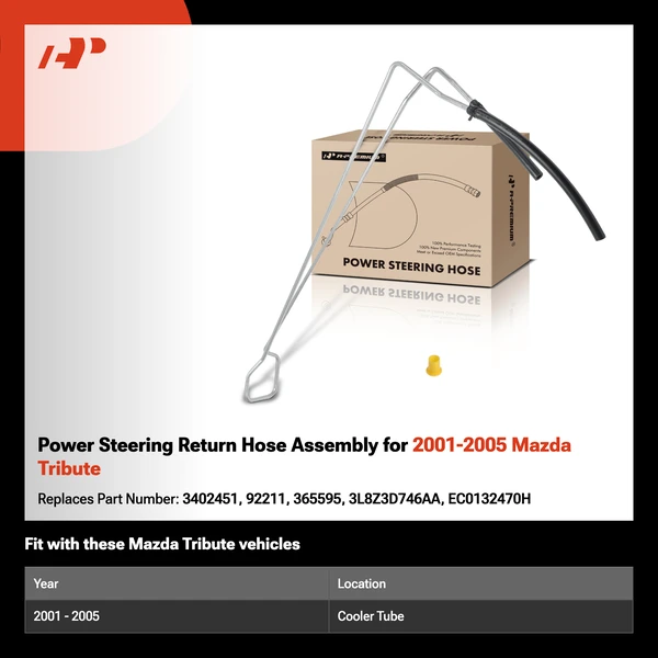 Power Steering Return Hose Assembly for 2001-2005 Mazda Tribute