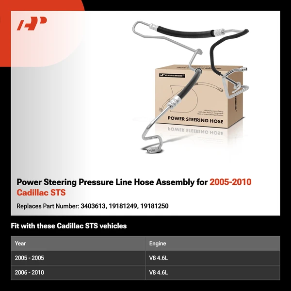 Power Steering Pressure Line Hose Assembly for 2005-2010 Cadillac STS