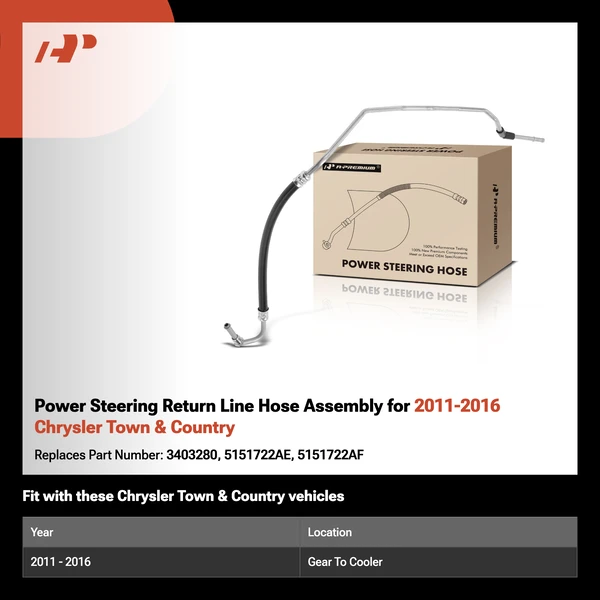 Power Steering Return Line Hose Assembly for 2011-2016 Chrysler Town & Country