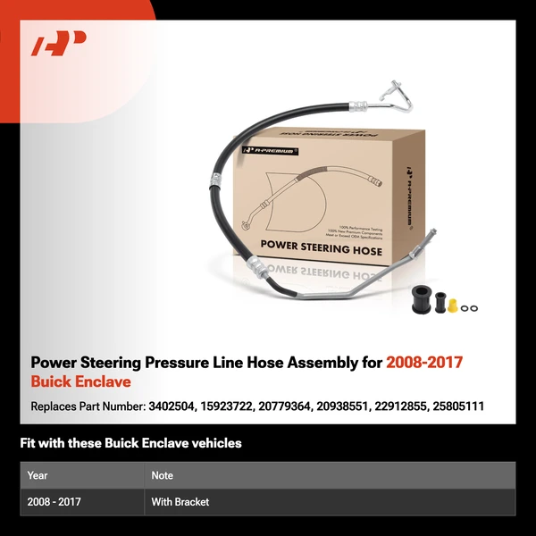 Power Steering Pressure Line Hose Assembly for 2008-2017 Buick Enclave