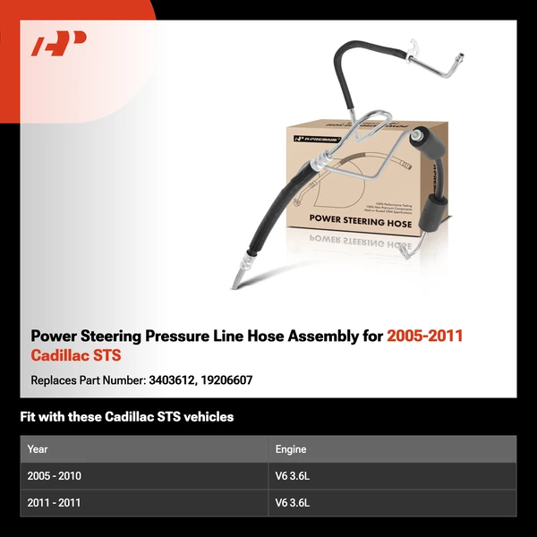 Power Steering Pressure Line Hose Assembly for 2005-2011 Cadillac STS