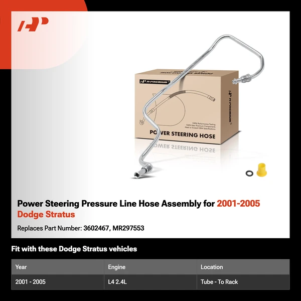 Power Steering Pressure Line Hose Assembly for 2001-2005 Dodge Stratus