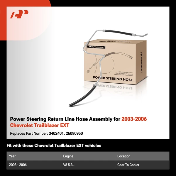 Power Steering Return Line Hose Assembly for 2003-2006 Chevrolet Trailblazer EXT