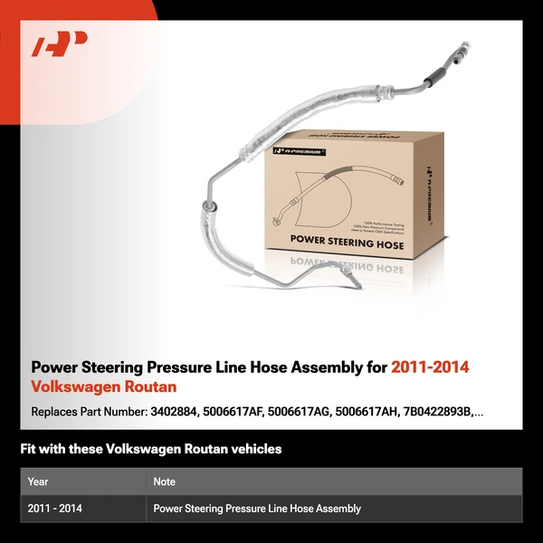 Power Steering Pressure Line Hose Assembly for 2011-2014 Volkswagen Routan