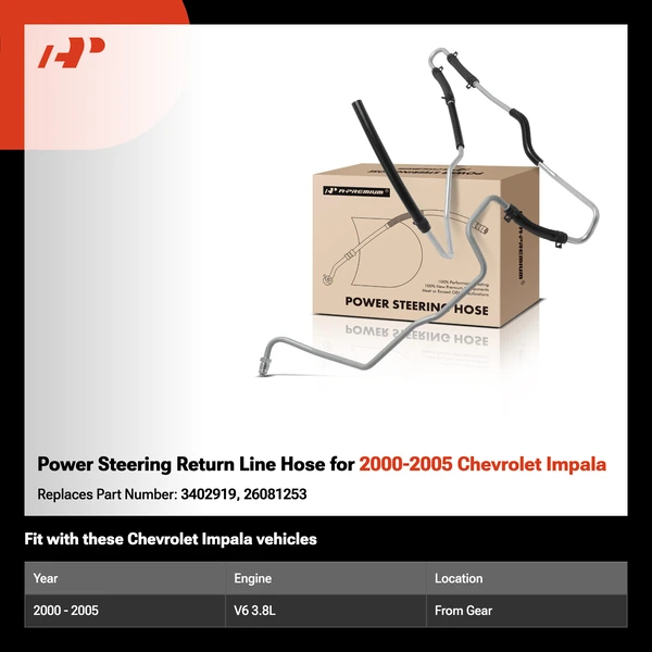 Power Steering Return Line Hose for 2000-2005 Chevrolet Impala