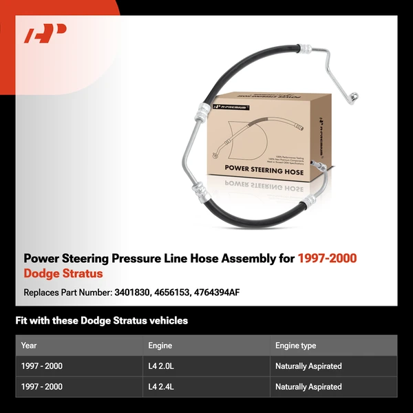 Power Steering Pressure Line Hose Assembly for 1997-2000 Dodge Stratus