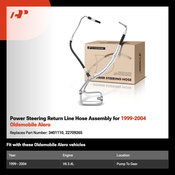 Power Steering Return Line Hose Assembly for 1999-2004 Oldsmobile Alero