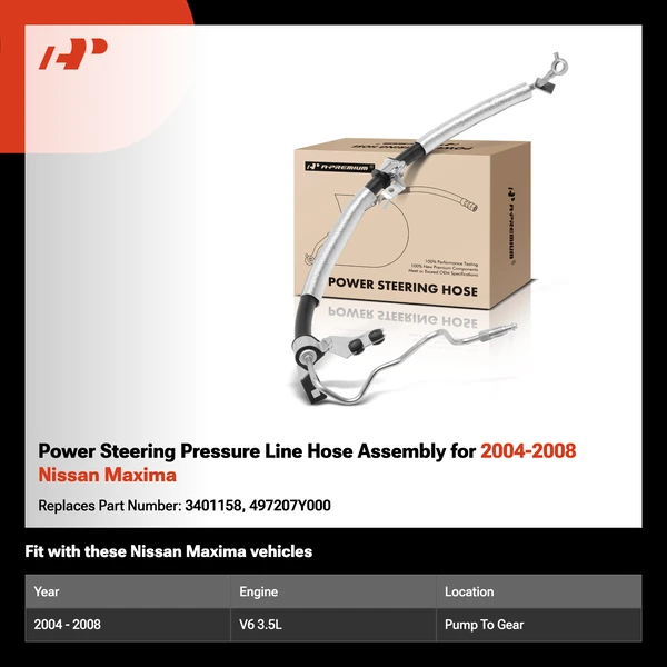 Power Steering Pressure Line Hose Assembly for 2004-2008 Nissan Maxima