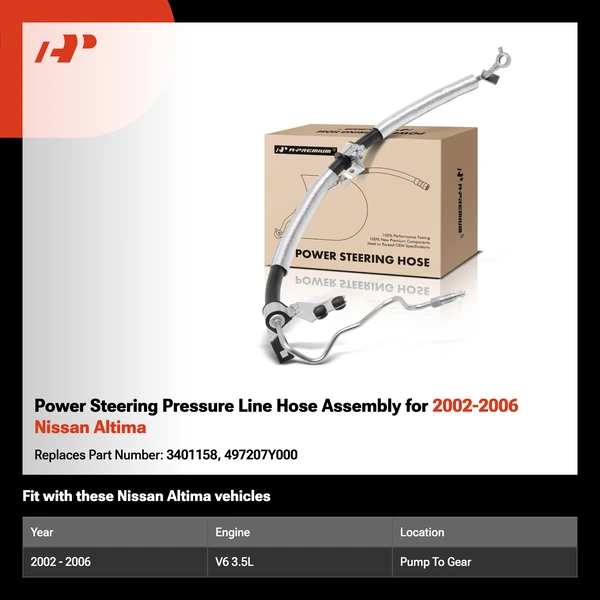 Power Steering Pressure Line Hose Assembly for 2002-2006 Nissan Altima