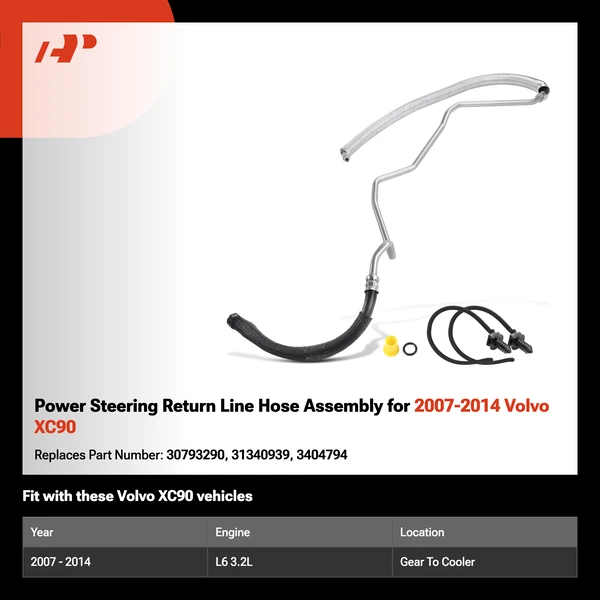 Power Steering Return Line Hose Assembly for 2007-2014 Volvo XC90