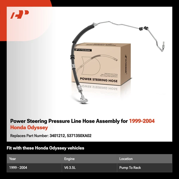 Power Steering Pressure Line Hose Assembly for 1999-2004 Honda Odyssey