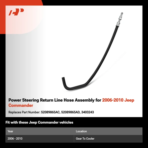 Power Steering Return Line Hose Assembly for 2006-2010 Jeep Commander