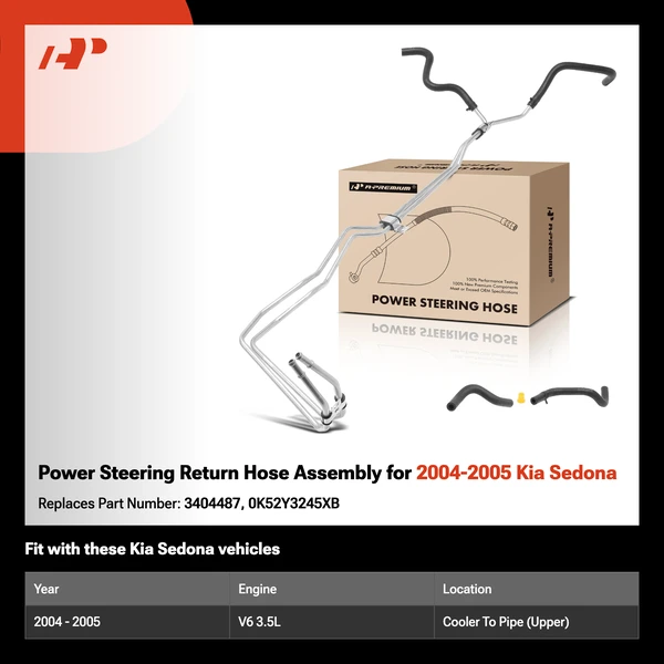 Power Steering Return Hose Assembly for 2004-2005 Kia Sedona