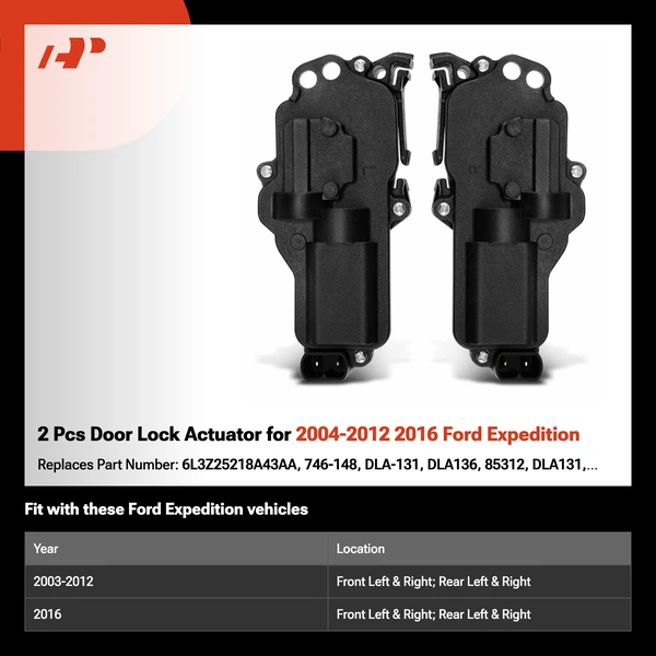 2 Pcs Door Lock Actuator for 2004-2012 2016 Ford Expedition