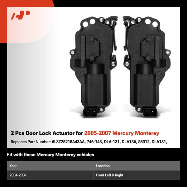 2 Pcs Door Lock Actuator for 2005-2007 Mercury Monterey