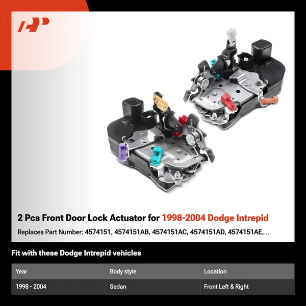 2 Pcs Front Door Lock Actuator for 1998-2004 Dodge Intrepid