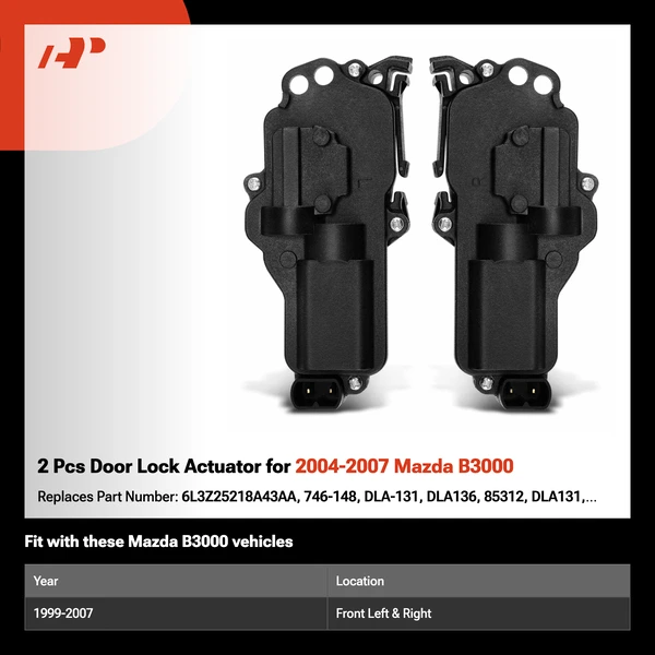 2 Pcs Door Lock Actuator for 2004-2007 Mazda B3000