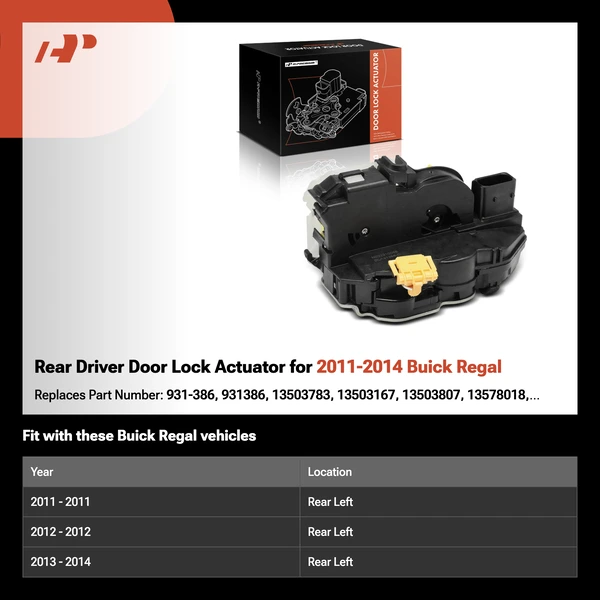 Rear Driver Door Lock Actuator for 2011-2014 Buick Regal