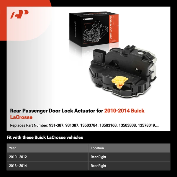 Rear Passenger Door Lock Actuator for 2010-2014 Buick LaCrosse