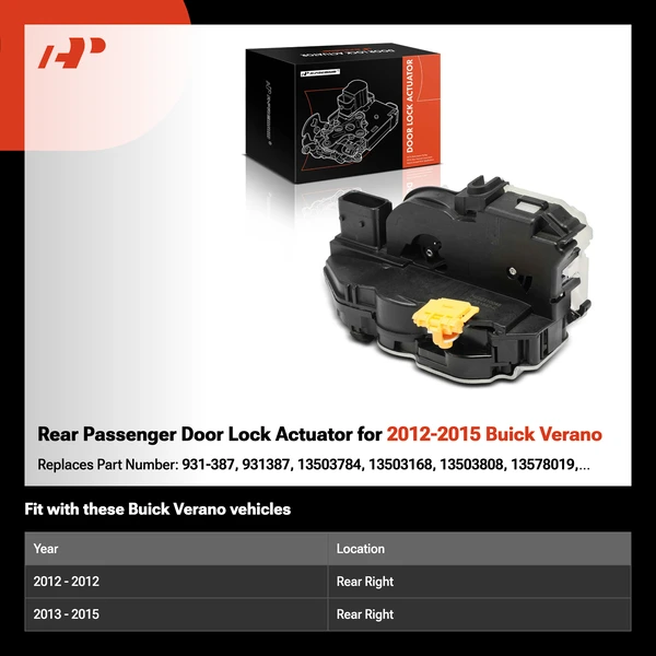 Rear Passenger Door Lock Actuator for 2012-2015 Buick Verano