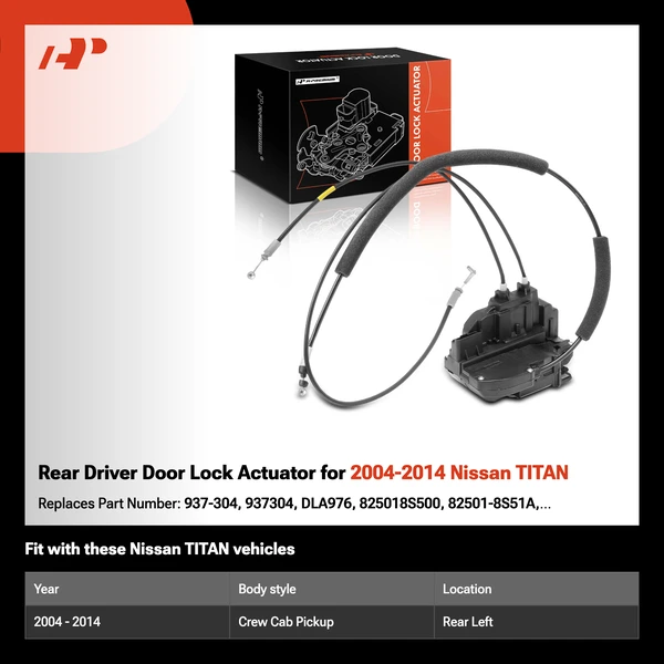 Rear Driver Door Lock Actuator for 2004-2014 Nissan TITAN