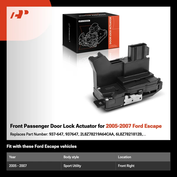 Front Passenger Door Lock Actuator for 2005-2007 Ford Escape