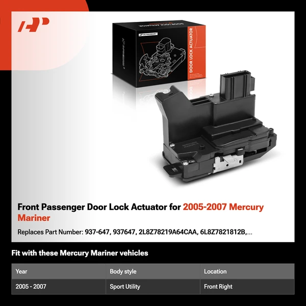 Front Passenger Door Lock Actuator for 2005-2007 Mercury Mariner