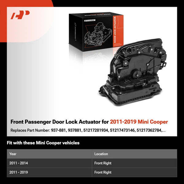 Front Passenger Door Lock Actuator for 2011-2019 Mini Cooper