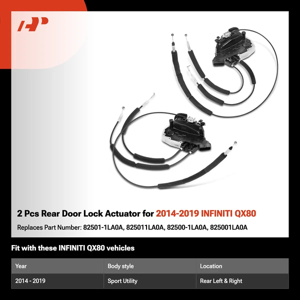 2 Pcs Rear Door Lock Actuator for 2014-2019 INFINITI QX80