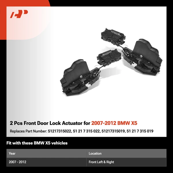 2 Pcs Front Door Lock Actuator for 2007-2012 BMW X5